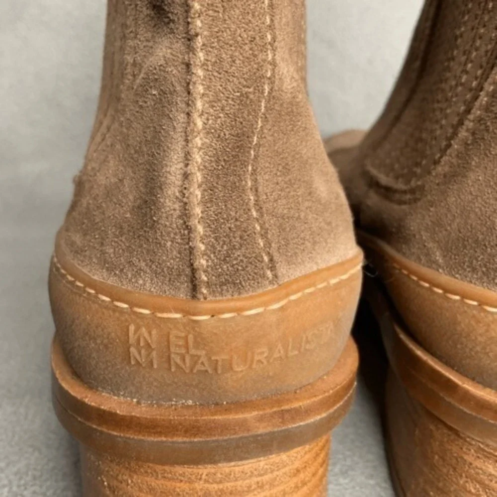 El Naturalista Womens Size 41/US10-10.5 Taupe/Beige Kentia Heeled Ankle‎ Boots